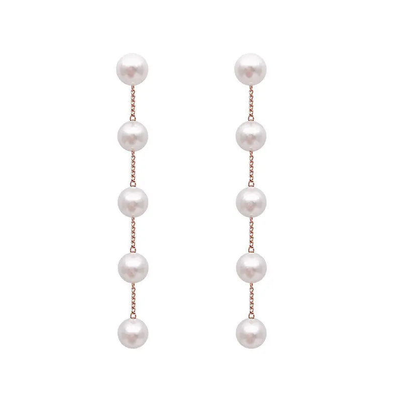 New Trend Simulated Pearl White Round Pearl Earrings